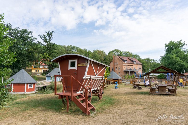 Der Leiterwagen der im Garten der historischen Mühle Eberstedt.